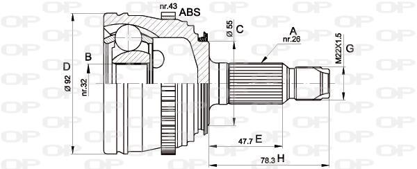 Joint homocinétique, transmission OPEN PARTS ref. CVJ5386.10