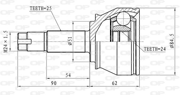 Joint homocinétique, transmission OPEN PARTS ref. CVJ5439.10
