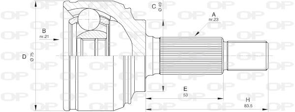 Joint homocinétique, transmission OPEN PARTS ref. CVJ5520.10