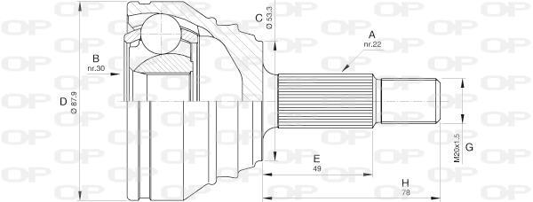 Joint homocinétique, transmission OPEN PARTS ref. CVJ5539.10