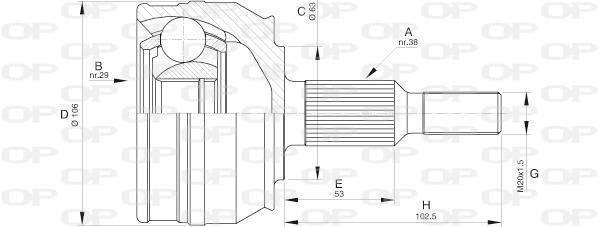 Junta homocinética OPEN PARTS ref. CVJ5579.10