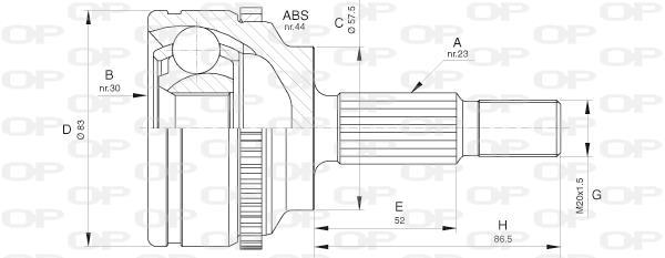 Joint homocinétique, transmission OPEN PARTS ref. CVJ5619.10