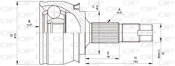 Joint homocinétique, transmission OPEN PARTS ref. CVJ5682.10