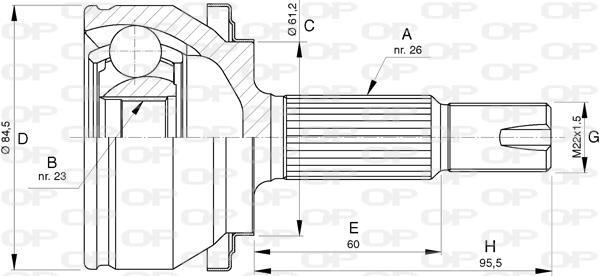Junta homocinética OPEN PARTS ref. CVJ5739.10
