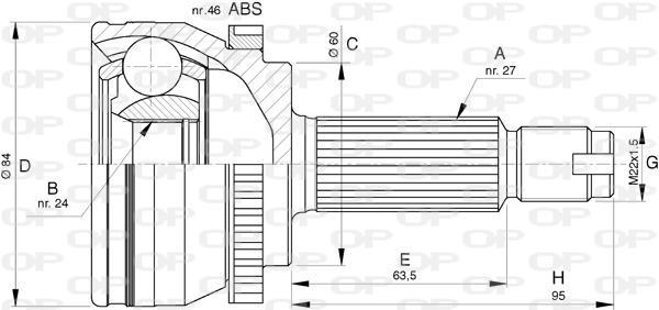 Joint homocinétique, transmission OPEN PARTS ref. CVJ5777.10