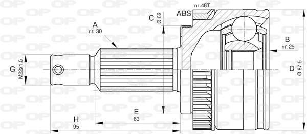 Junta homocinética OPEN PARTS ref. CVJ5800.10