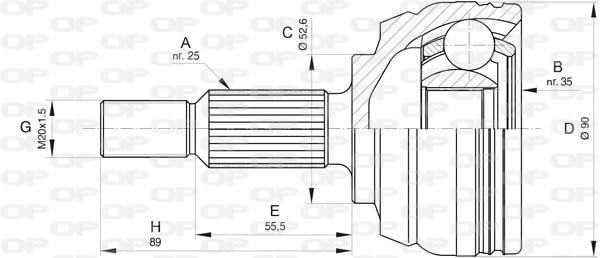 Joint homocinétique, transmission OPEN PARTS ref. CVJ5801.10