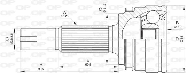 Junta homocinética OPEN PARTS ref. CVJ5813.10