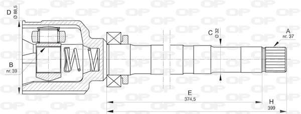 Joint homocinétique, transmission OPEN PARTS ref. CVJ5836.20