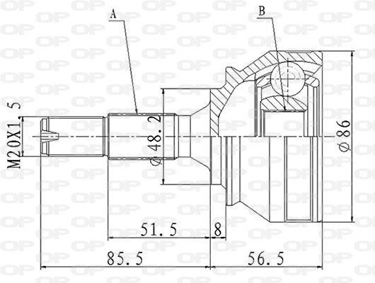 Joint homocinétique, transmission OPEN PARTS ref. CVJ5866.10