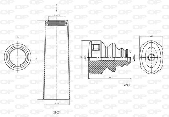 Fole do amortecedor de suspensão OPEN PARTS DCK5002.04