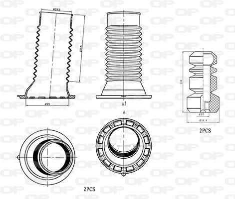 Fole do amortecedor de suspensão OPEN PARTS ref. DCK5015.04