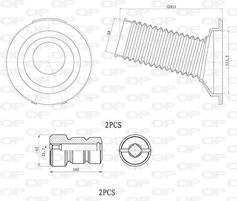 Fole do amortecedor de suspensão OPEN PARTS ref. DCK5016.04