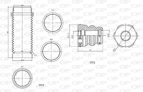 Fole do amortecedor de suspensão OPEN PARTS ref. DCK5020.04