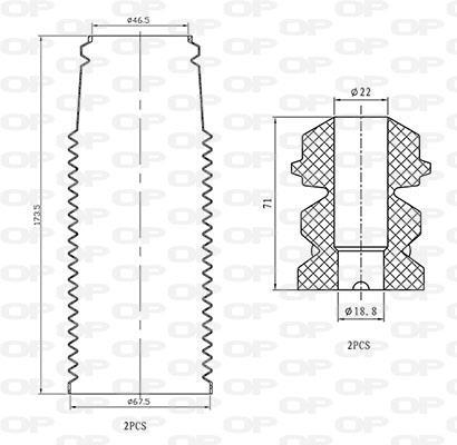 Fole do amortecedor de suspensão OPEN PARTS DCK5028.04