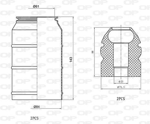 Fole do amortecedor de suspensão OPEN PARTS ref. DCK5036.04