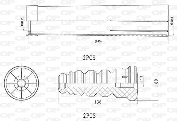 Fole do amortecedor de suspensão OPEN PARTS DCK5038.04