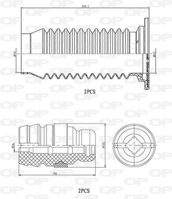 Fole do amortecedor de suspensão OPEN PARTS ref. DCK5043.04