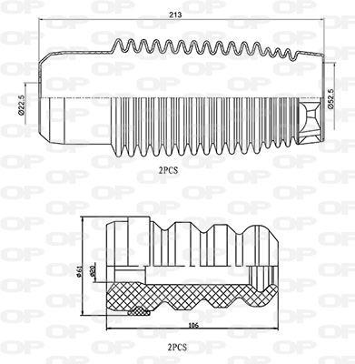 Fole do amortecedor de suspensão OPEN PARTS ref. DCK5044.04