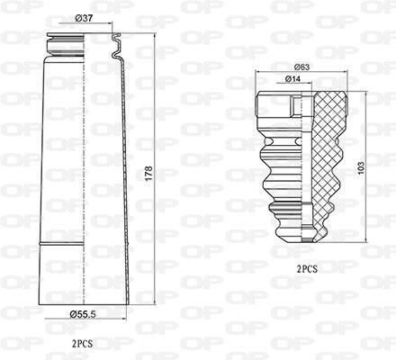 Fole do amortecedor de suspensão OPEN PARTS DCK5059.04