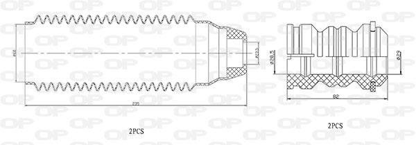 Fole do amortecedor de suspensão OPEN PARTS ref. DCK5061.04