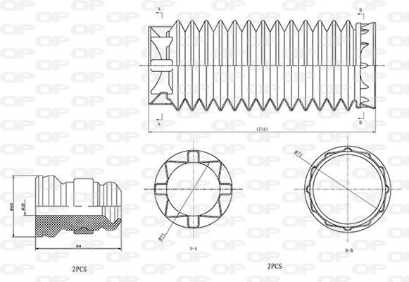 Fole do amortecedor de suspensão OPEN PARTS ref. DCK5062.04
