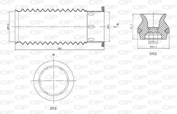 Fole do amortecedor de suspensão OPEN PARTS ref. DCK5065.04