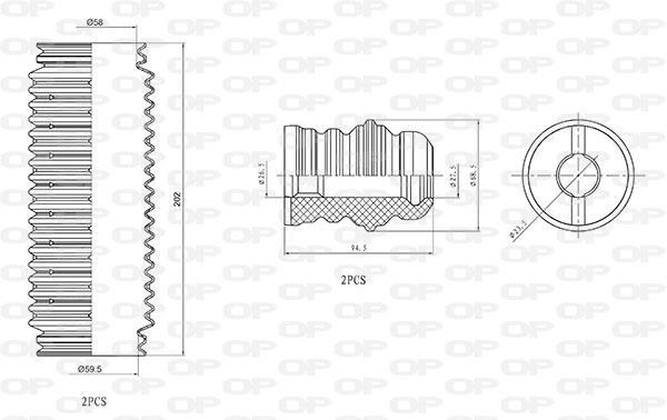Fole do amortecedor de suspensão OPEN PARTS DCK5066.04