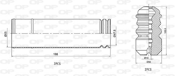 Fole do amortecedor de suspensão OPEN PARTS ref. DCK5071.04