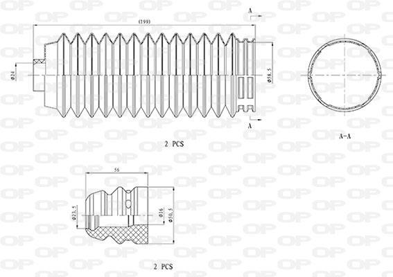 Fole do amortecedor de suspensão OPEN PARTS DCK5072.04