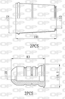 Fole do amortecedor de suspensão OPEN PARTS ref. DCK5074.04