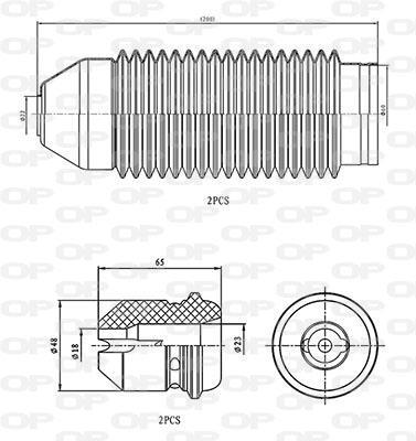 Fole do amortecedor de suspensão OPEN PARTS DCK5075.04