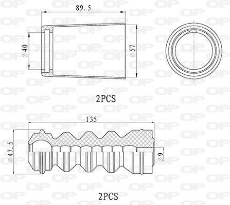 Fole do amortecedor de suspensão OPEN PARTS ref. DCK5077.04