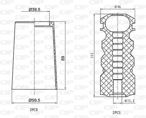 Fole do amortecedor de suspensão OPEN PARTS DCK5078.04