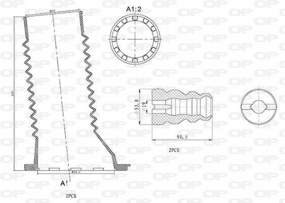 Fole do amortecedor de suspensão OPEN PARTS DCK5079.04