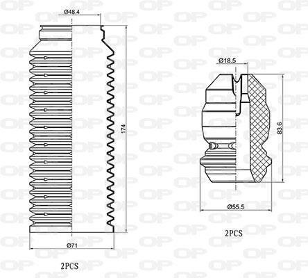 Fole do amortecedor de suspensão OPEN PARTS DCK5082.04