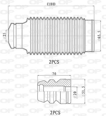 Fole do amortecedor de suspensão OPEN PARTS ref. DCK5092.04