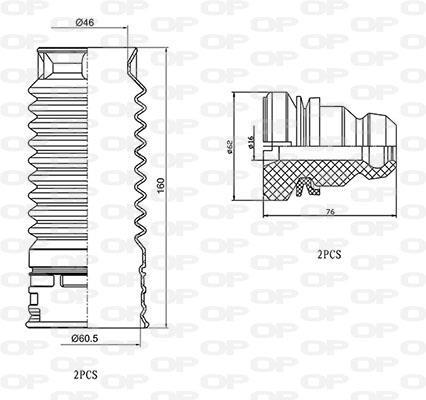 Fole do amortecedor de suspensão OPEN PARTS ref. DCK5093.04
