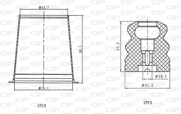 Fole do amortecedor de suspensão OPEN PARTS ref. DCK5094.04