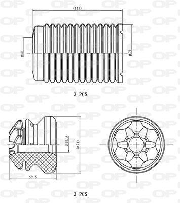 Fole do amortecedor de suspensão OPEN PARTS ref. DCK5098.04