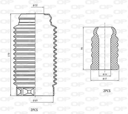 Fole do amortecedor de suspensão OPEN PARTS ref. DCK5099.04