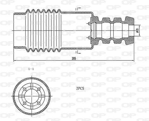 Fole do amortecedor de suspensão OPEN PARTS ref. DCK5109.02