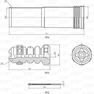 Fole do amortecedor de suspensão OPEN PARTS ref. DCK5117.04