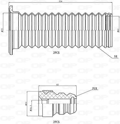 Fole do amortecedor de suspensão OPEN PARTS DCK5118.04