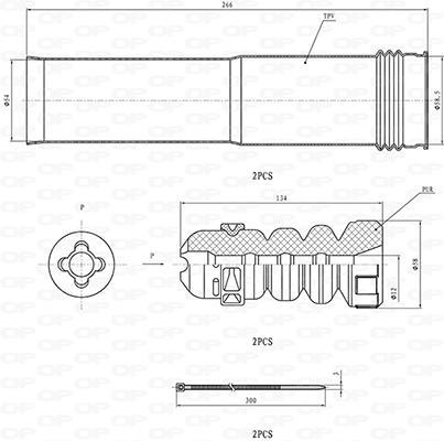 Fole do amortecedor de suspensão OPEN PARTS DCK5120.04