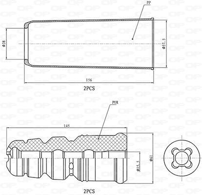 Fole do amortecedor de suspensão OPEN PARTS ref. DCK5124.04