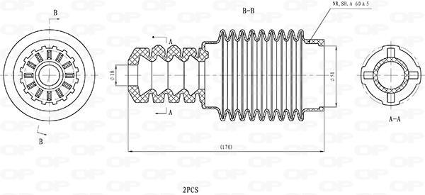 Fole do amortecedor de suspensão OPEN PARTS ref. DCK5129.02