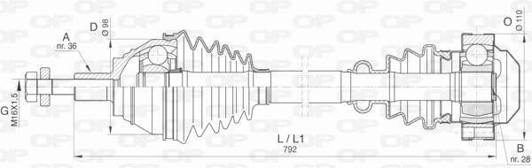 Cardan OPEN PARTS ref. DRS6407.00