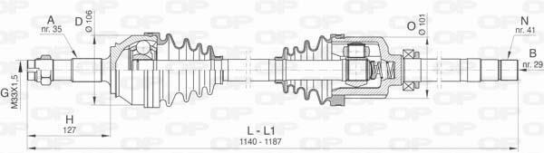 Cardan OPEN PARTS ref. DRS6425.00