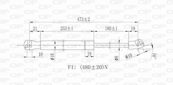 Muelle neumático OPEN PARTS ref. GSR6001.00